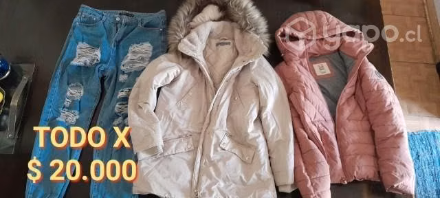 2 parkas y 1 pantalon.