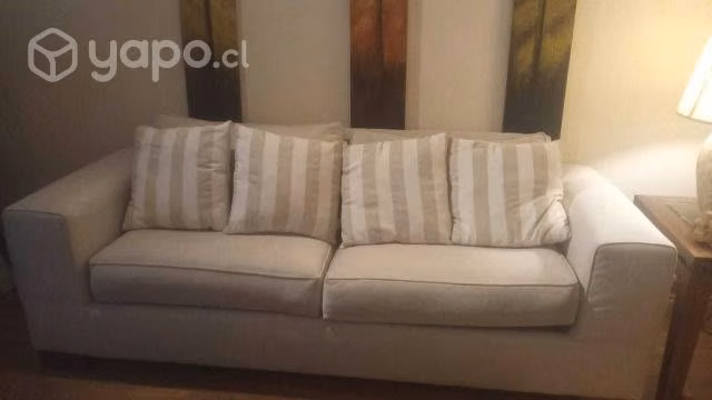 Sillón blanco de 3 cuerpos impecable, hermoso