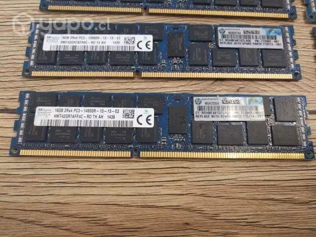 Memorias ram DDR3 16 GB 2rx4 PC3 14900R Hynix HP