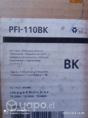 Tinta canon pfi 110bk black original de 160ml
