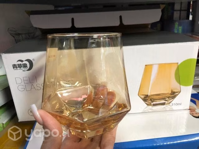 Set 6 Vasos Estilo Nordico Diamante Wisky Brown - Imagen 5
