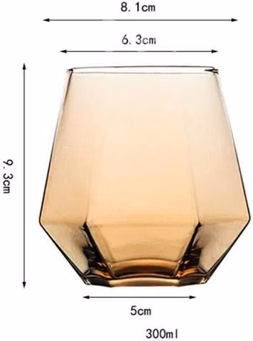 Set 6 Vasos Estilo Nordico Diamante Wisky Brown - Imagen 2
