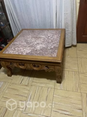 Mesa madera con cubierta de mármol - Imagen 2