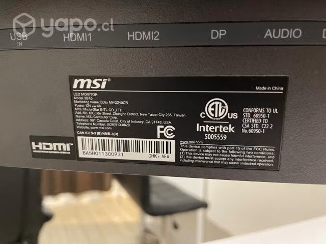 Monitor MSI Gamer