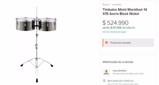 Timbales MEINL black nikel
