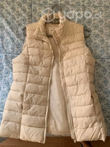 Parka blanca sin mangas