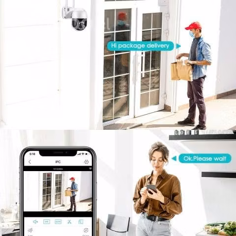 Cámara de vigilancia rotatoria WIFI con zoom
