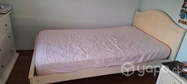 Cama El Rehue Blanca una y media plaza