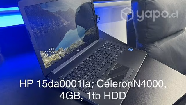 Notebook 15da0001la, 4GB, 1tb hhd, celeron N4000