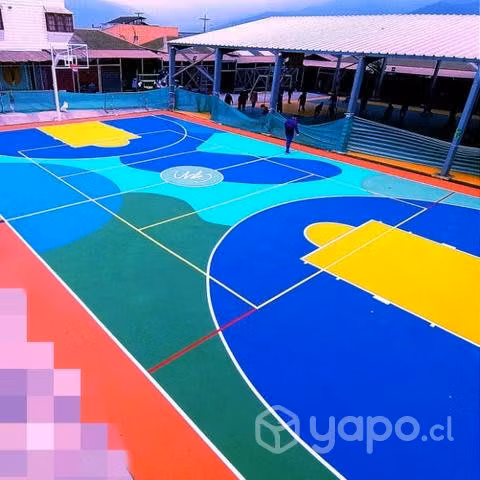 Pintura multicanchas,sistema por capas,demarcacion