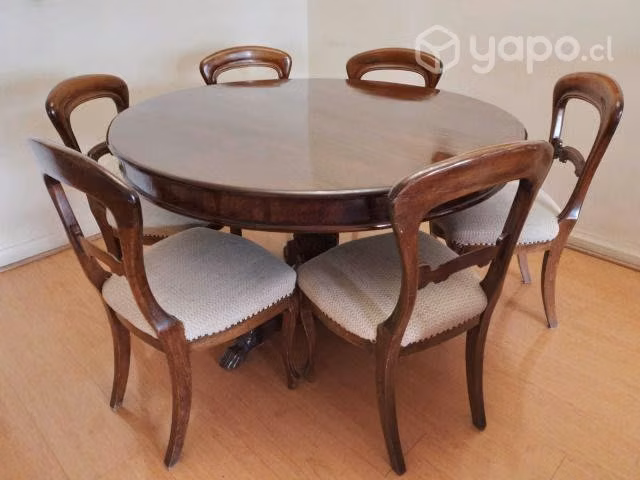 Mesa de comedor caoba y 6 sillas