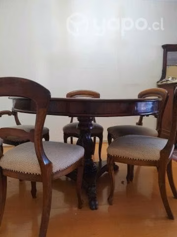 Mesa de comedor caoba y 6 sillas - Imagen 2