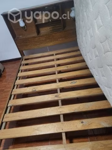 Cama 2 plazas, mueble de respaldo