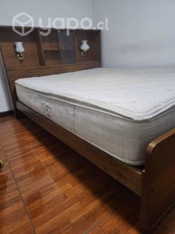 Cama 2 plazas, mueble de respaldo