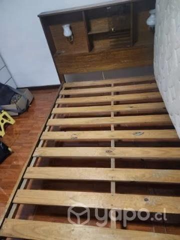 Cama 2 plazas, mueble de respaldo