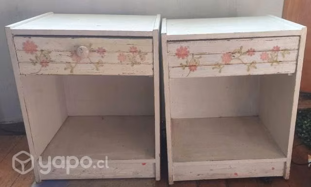 Respaldo cama + 2 veladores vintage