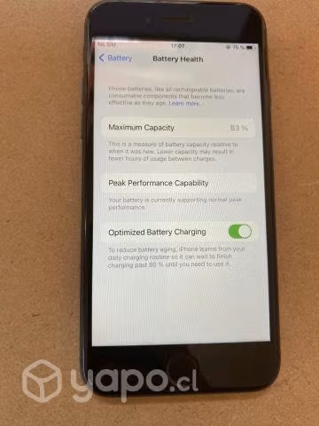 IPhone 8, 83% de batería original y bien cuidado