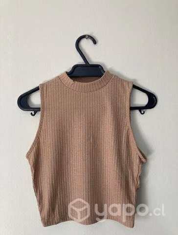 Polera top Shein mujer café