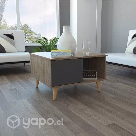 Mesa de centro 63,3x63,3x40 cm Miel/gris