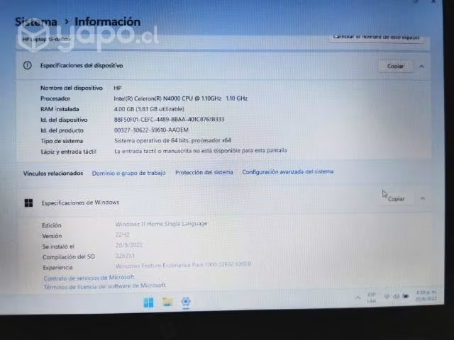 Notebook HP 15-dw1512la