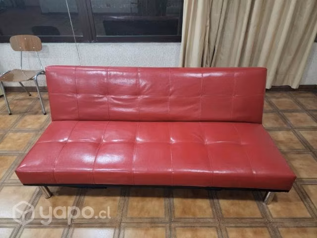 Futon ecocuero rojo
