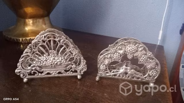 Servilleteros antiguos de plata