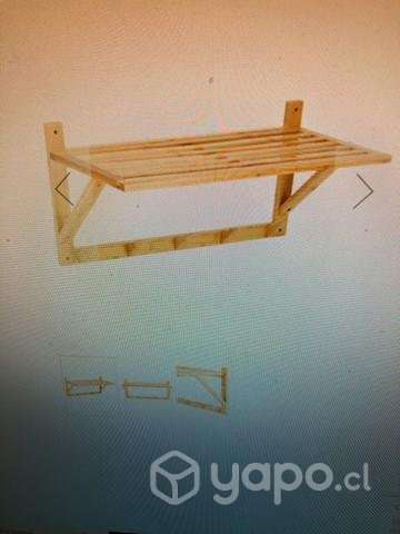 Repisa con percha madera bambú NUEVO SELLADO - Imagen 2