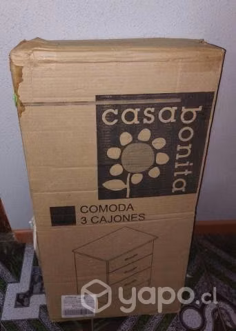 Vendo cómoda 3 cajones nueva sellada color caoba