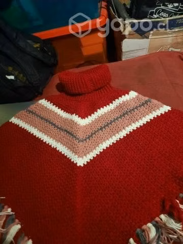 Poncho tejido a mano tala m nuevo