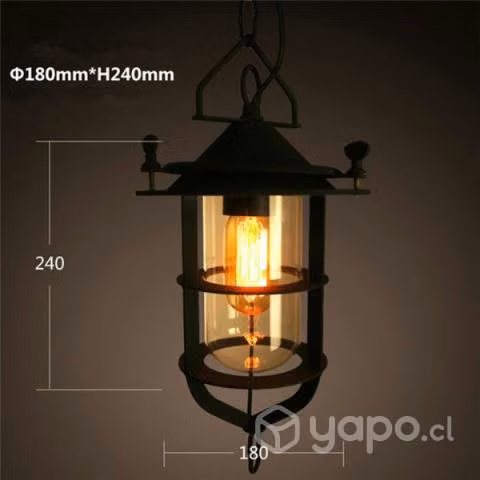 Lámpara Colgante Retro Vintage Negro E27