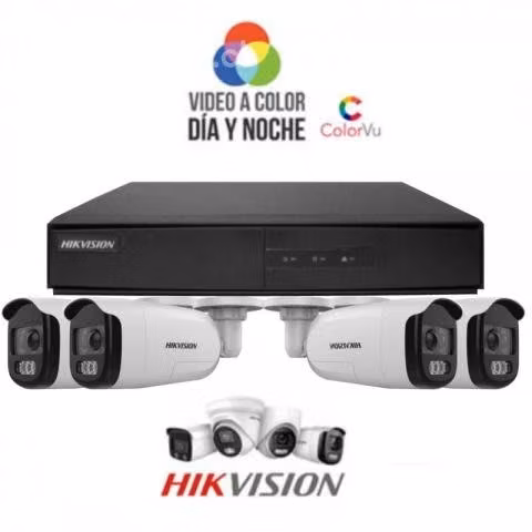 Kit 4 Security Cameras Bullet Line HikVision 2mp