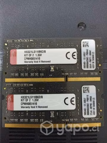 2 ram ddr3l 8gb c/u marca Kingston hyperx - Imagen 2