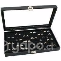 Maletin Exhibidor De Anillos Con Tapa De Cristal P