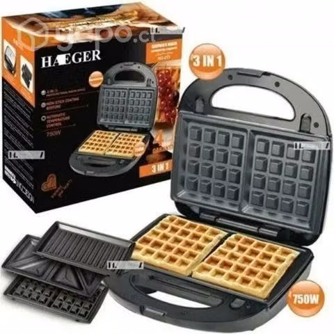 Waflera Sandwichera Plancha Eléctrica 3 En 1
