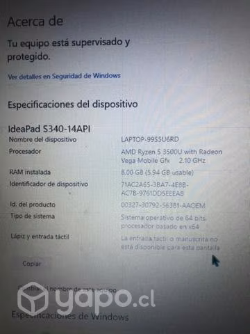 Notebook lenovo ideapad S340 - Imagen 3