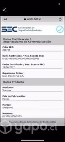 Televisor Smart TV Samsung 32 para repuesto