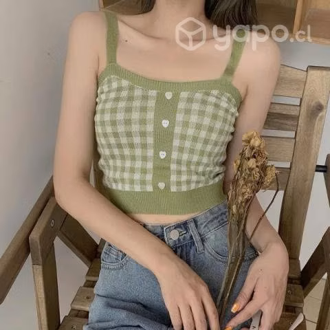 Top vest cuadros