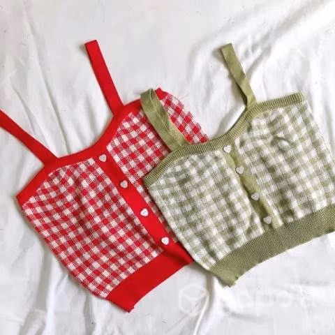 Top vest cuadros
