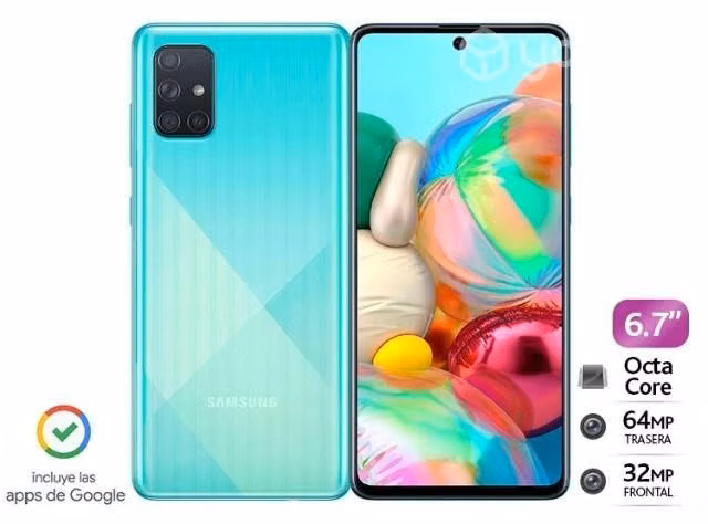 Samsung A71 con funda protectora