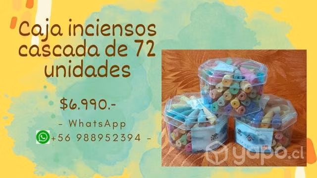 Inciensos conos cascada 72 unidades