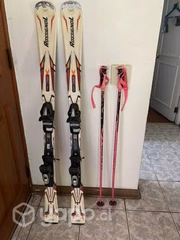 Skies Rossignol 1.42 + botas, bastones y bolsos