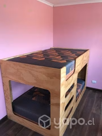 Camarote de 1 y 1/2 plazas con colchones