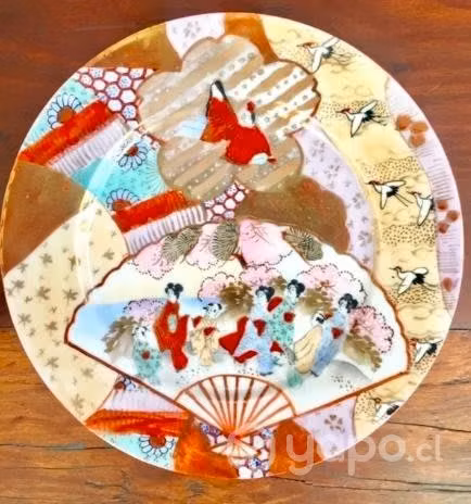 Plato Porcelana Kutani, Periodo Meiji, Japón s XIX - Imagen 2