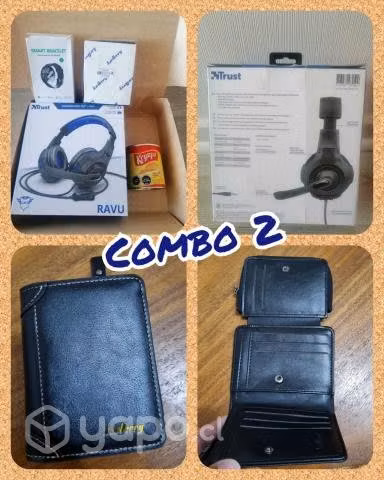 Super combo, Audífonos, reloj, Billetera