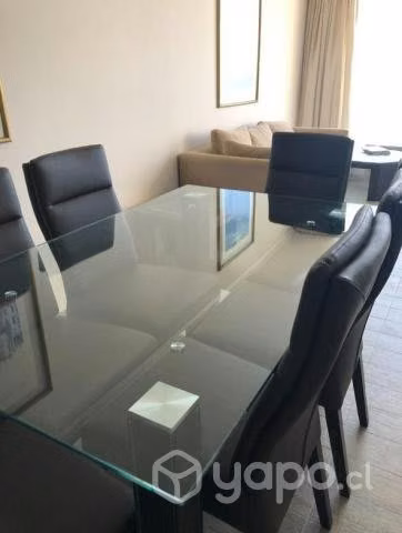 Comedor cubierta cristal 6 sillas Poco uso