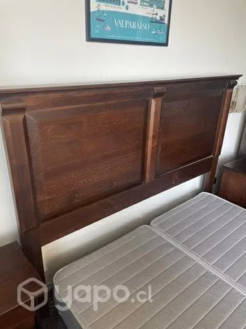 Box spring rosen + respaldo Magasa + velador