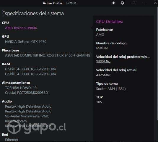 G.Skill Trident Z RGB 3000 mhz 2 x 8GB - Imagen 3