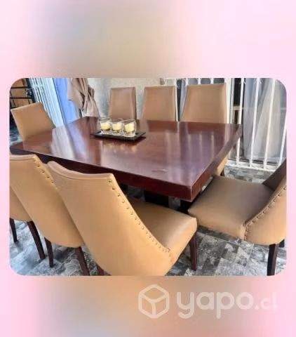 Juego de mesa 8 puesto de madera