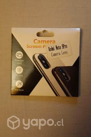 Mica vidrio temp. + Mica camara Redmi note 9 pro