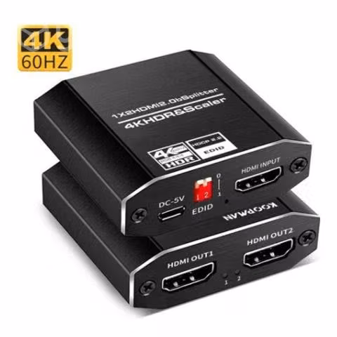 Splitter hdmi amplificado 2 salidas 2.0, 4k